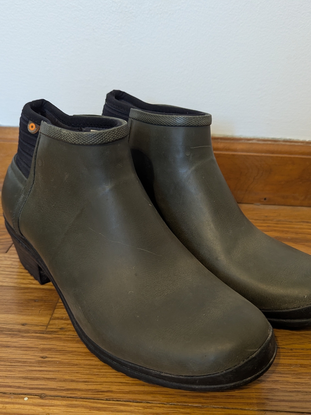 Women's Olive Green Waterproof Ankle Rain Boots
